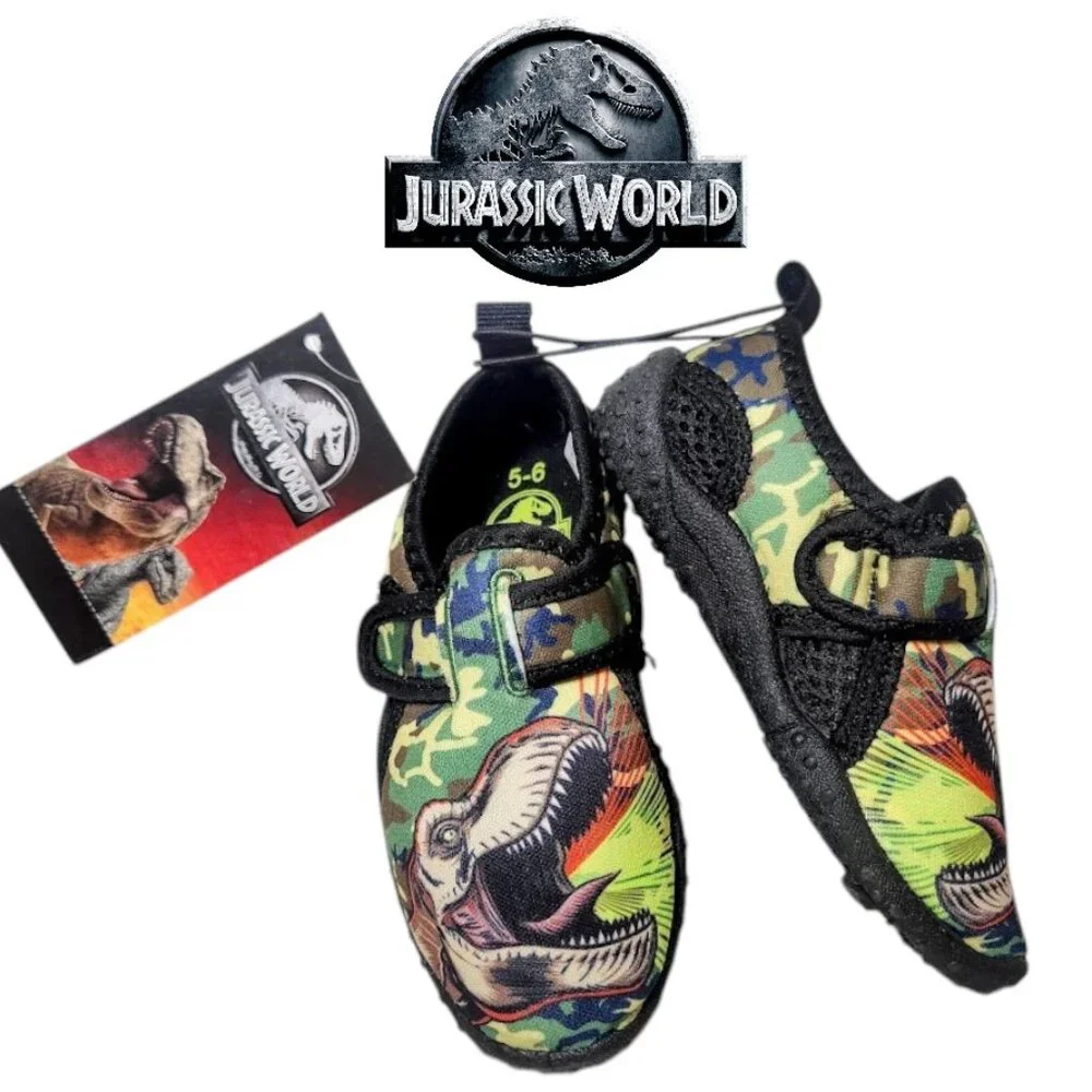New Size 5 Jurassic Park sneakers water pool beach shoes Velcro dinosaur Toddler